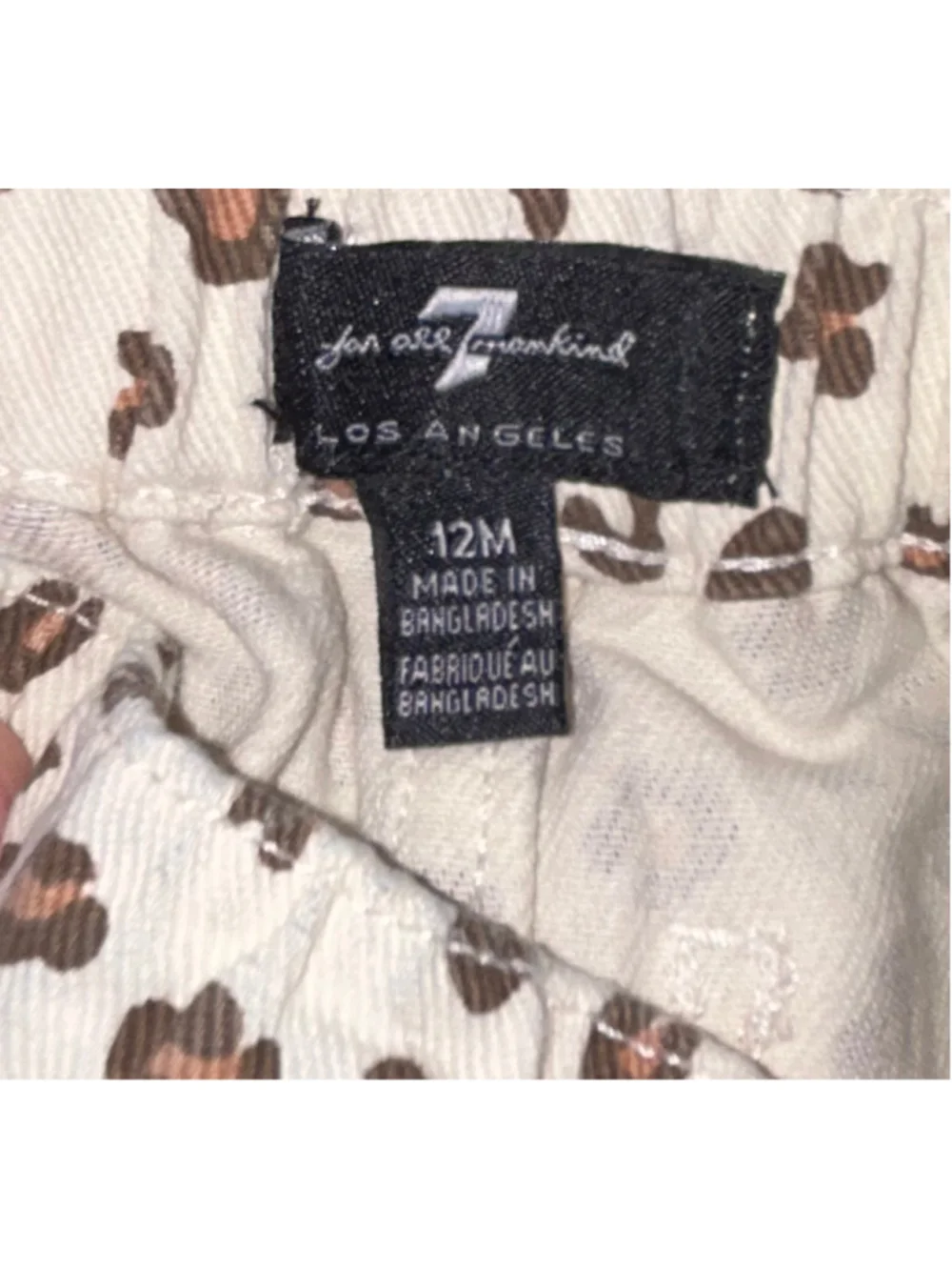 Girls 7 For All Mankind Leopard Print Matching Set, Size 12m, Beige and Brown